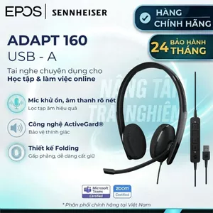 Tai Nghe Có Dây ADAPT 160 USB II-Chống Ồn, An Toàn Thính Giác, Bảo Hành 24 Tháng Hiệu EPOS [Hỏa Tốc]