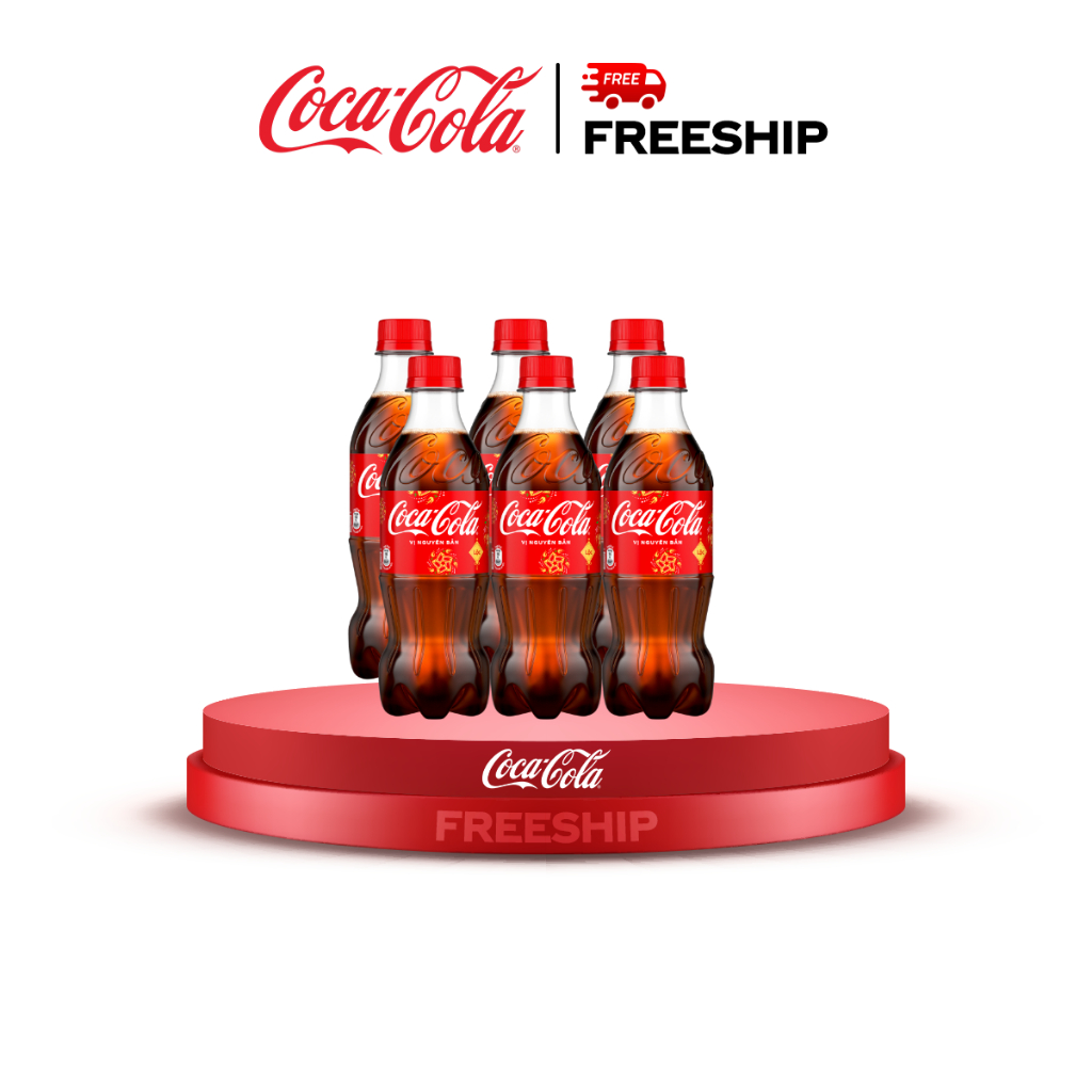 Lốc 6 Chai Nước Giải Khát Có Gas Coca-Cola Vị Nguyên Bản Original 390ml ...