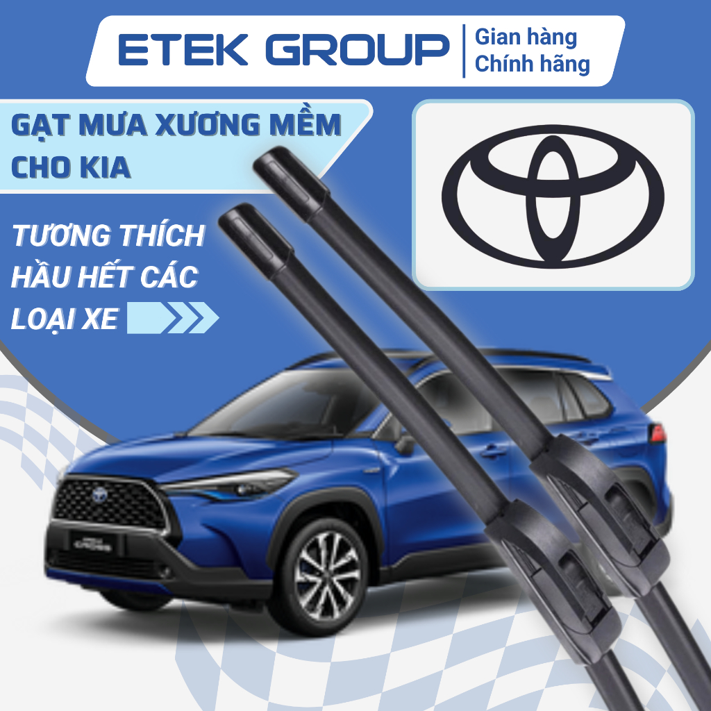 Gạt mưa ô tô TOYOTA, Cần gạt mưa UP PART Silicone xương sắt cho xe: Vios,Corolla Cross, Altis,Camry, Fortuner, Avanza...