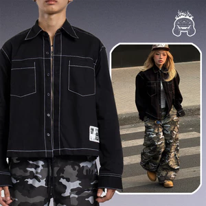 Áo Sơ Mi Tay Dài Line May Trắng - | BLACK | Vải Khaki Vân Hàn
