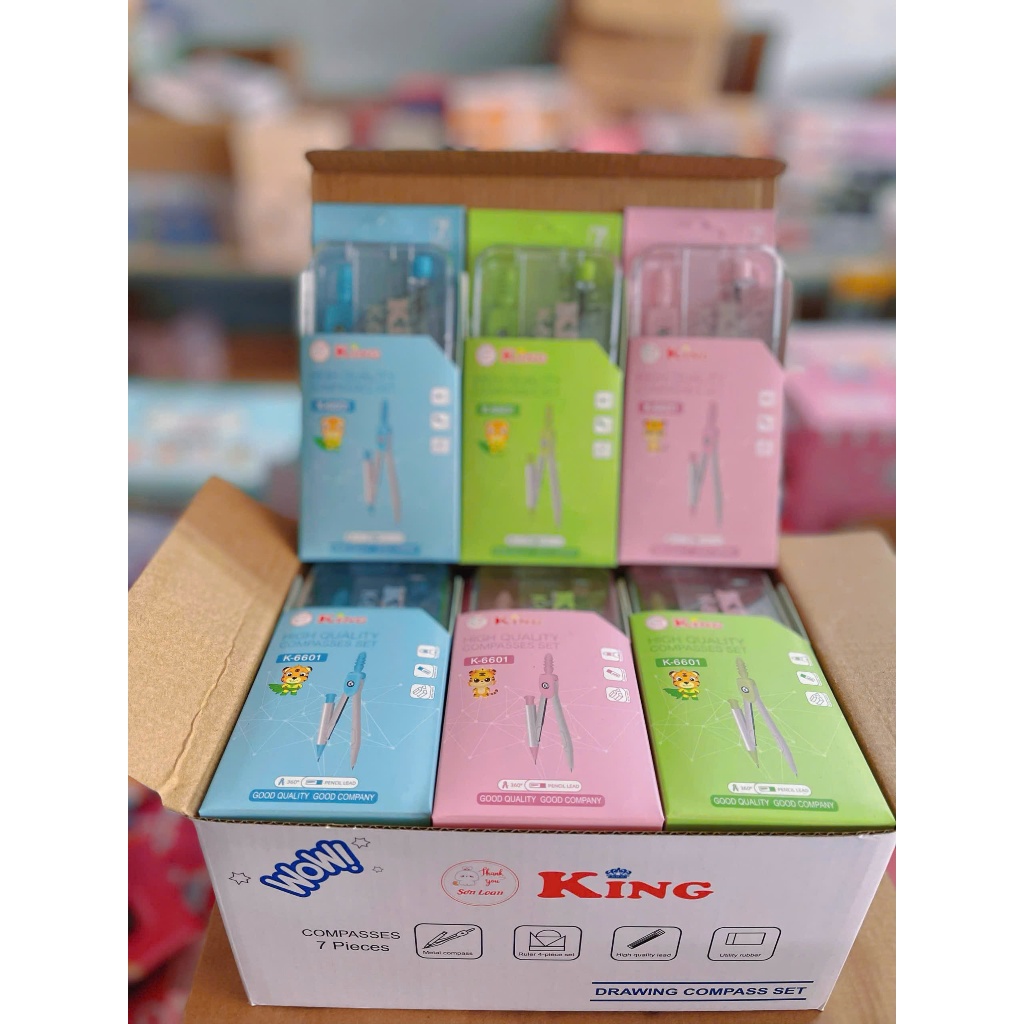 Bộ Comfa 7 chi tiết 6601, dụng cụ học tập tiện lợi cho học sinh cấp 1-2