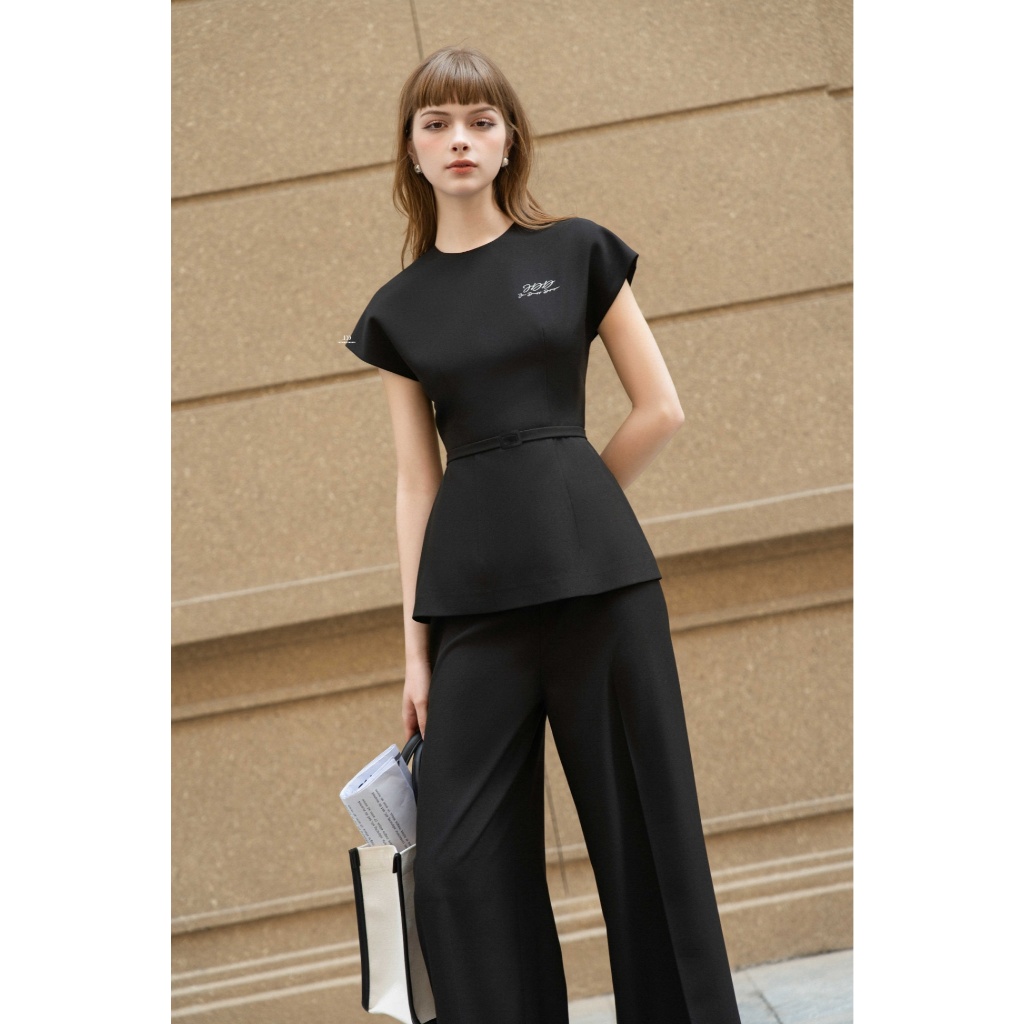 Áo Xuân Hè Cổ Tròn Dáng Ôm Tay Chờm 2T12.2601. Áo Nữ Dáng Ôm Semi Peplum Thanh Lịch, Áo Công Sở Nữ Cao Cấp Dễ Phối By JM