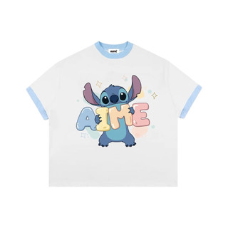Áo Phông Form Rộng Nữ Mùa Hè Áo Thun Boxy AIMÉ Cotton 250gsm Cổ Tròn Nam Nữ " PHỐI MÀU CARTOON "