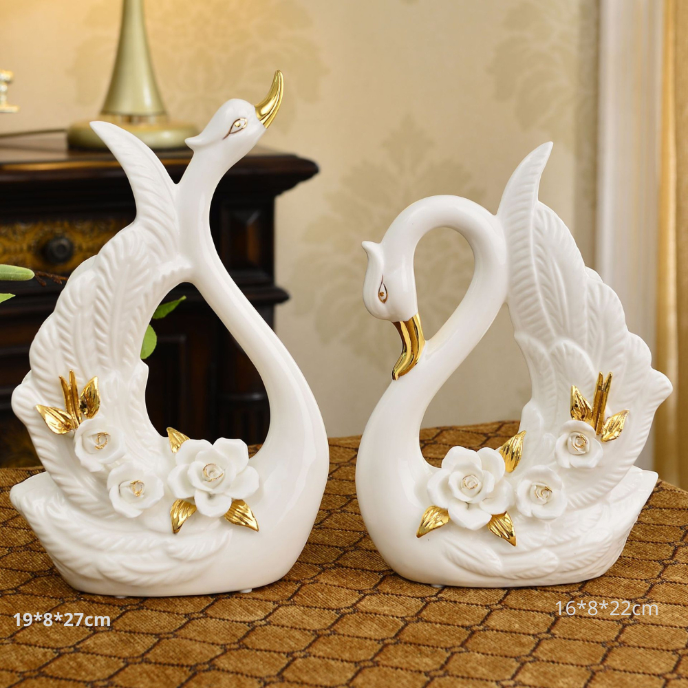 Cặp thiên nga mạ vàng sang trọng cao cấp quà tặng ý nghĩa, decor nhà cửa với nhiều phong cách