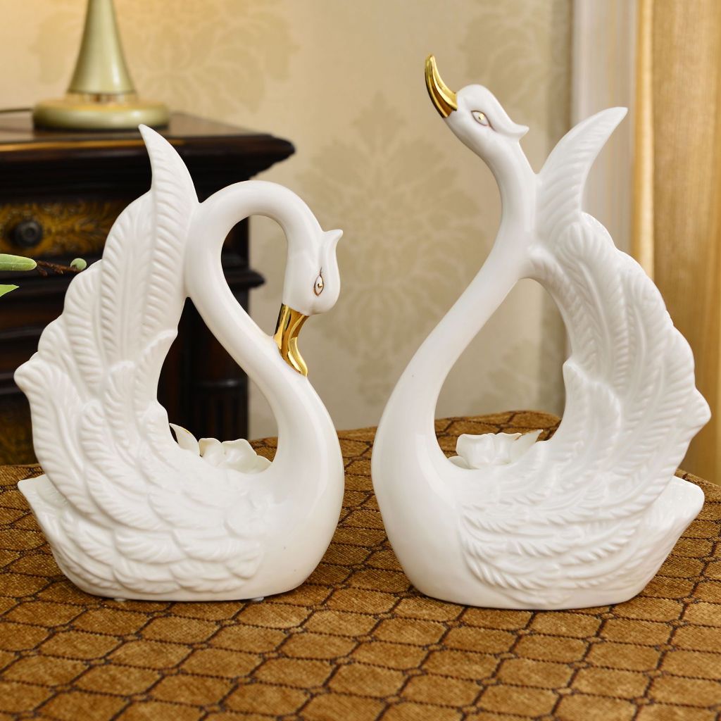Cặp thiên nga mạ vàng sang trọng cao cấp quà tặng ý nghĩa, decor nhà cửa với nhiều phong cách