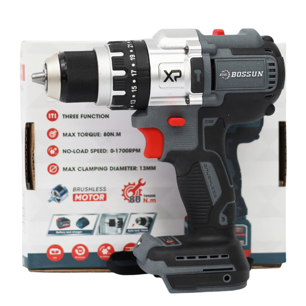 Máy Khoan Pin BOSHUN M21B-ID1380BL 3 Chức Năng, Đầu Kẹp 13mm Autolock, Chân Pin Phổ Thông