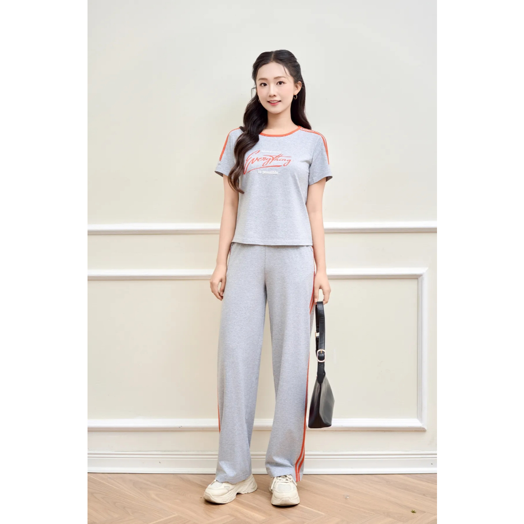 SS5822 Bộ thể thao nữ cotton compact áo cộc quần dài