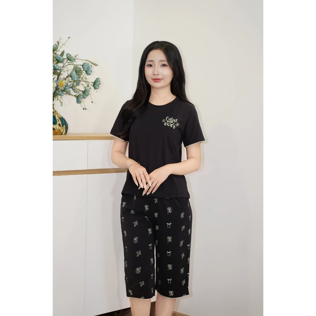 ST9359 Đồ bộ mặc nhà nữ cotton USA áo cộc quần ngố