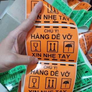 Tem Dán Hàng Dễ Vỡ Dùng Cảnh Báo KT 10,3x7,6cm hoặc 10x7cm