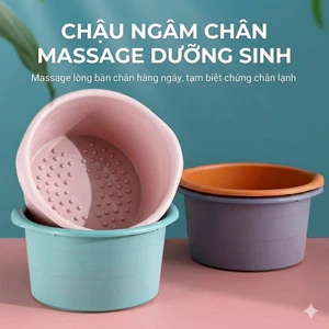 Chậu ngâm chân massage chân nhựa PP dày dặn nhiều màu 36x19cm