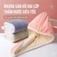 Khăn quấn tóc siêu thấm hút đính hình gấu loại tốt dày đẹp 2 lớp 40x60cm