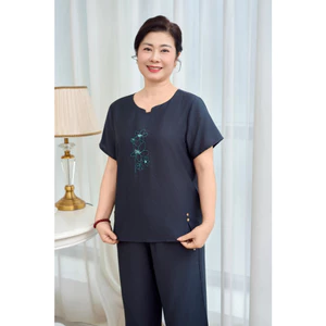 SP2256 Đồ bộ mặc nhà nữ linen áo cộc quần ngố