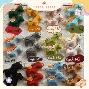 Móc Khoá Len Tết Chú Ngựa Phi Mã Đáo Thành Công Mã Tiểu Dã Handmade Màu Pastel Quà Tặng Dễ Thương Độc Đáo