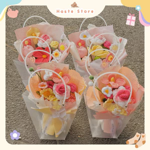 Bó Hoa Bằng Len 8/3 Hoa Hồng Tulip Linh Lan Handmade Tặng Bạn Gái Phụ Nữ Việt Nam Dễ Thương Thủ Công