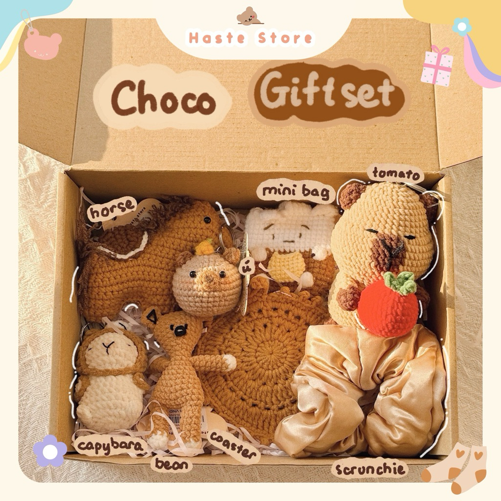 Set Quà Mix Handmade Bằng Len Móc Khoá Ví Chậu Hoa Tổng Hợp Đáng Yêu Noel Giáng Sinh