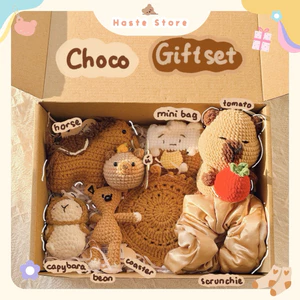 Set Quà Mix Handmade Bằng Len Móc Khoá Ví Chậu Hoa Tổng Hợp Đáng Yêu Noel Giáng Sinh