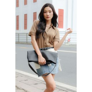 Áo Thun Polo Nữ JP FASHION Phối Cài Khuy, Thun Cotton Mềm Mịn Co Dãn Tốt, Form Ôm Vừa Vặn Tôn Dáng 10212197
