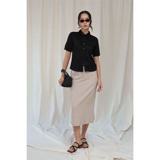 Áo Thun Polo Nữ JP FASHION Phối Cài Khuy, Thun Cotton Mềm Mịn Co Dãn Tốt, Form Ôm Vừa Vặn Tôn Dáng 10212197