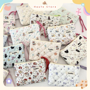 Túi Ví Pouch Mini Đựng Mỹ Phẩm Đồ Vật Dụng Linh Tinh Mini Pouch Vải Phao Dễ Thương Nhiều Màu Sắc Quà Tặng