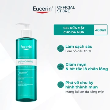 [Lucie x Eucerin] Gel rửa mặt Eucerin® DermoPure Clinical Purifying Cleanser 400ml