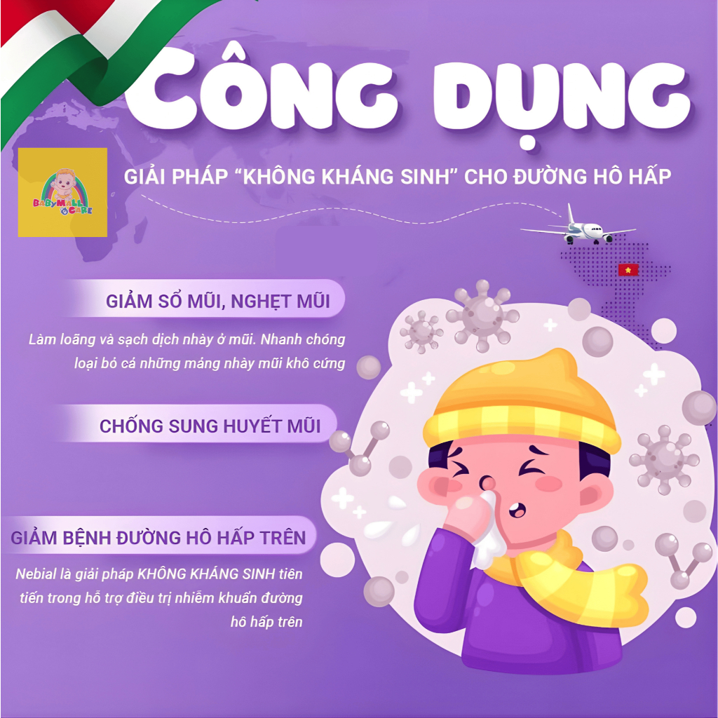 Xịt Mũi Nebianax 3% BOUNA 100ml  Giúp Giảm Sổ Mũi Nghẹt Mũi Cho Bé Từ 3 Tháng | Babymall & Care