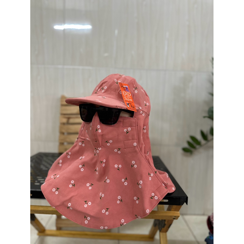 Nón Mũ Chống Nắng Miếng Dán Vành Nhỏ Chất Nhung Mịn Dày, Chống Nắng Tốt, Che Kín Mặt Cổ