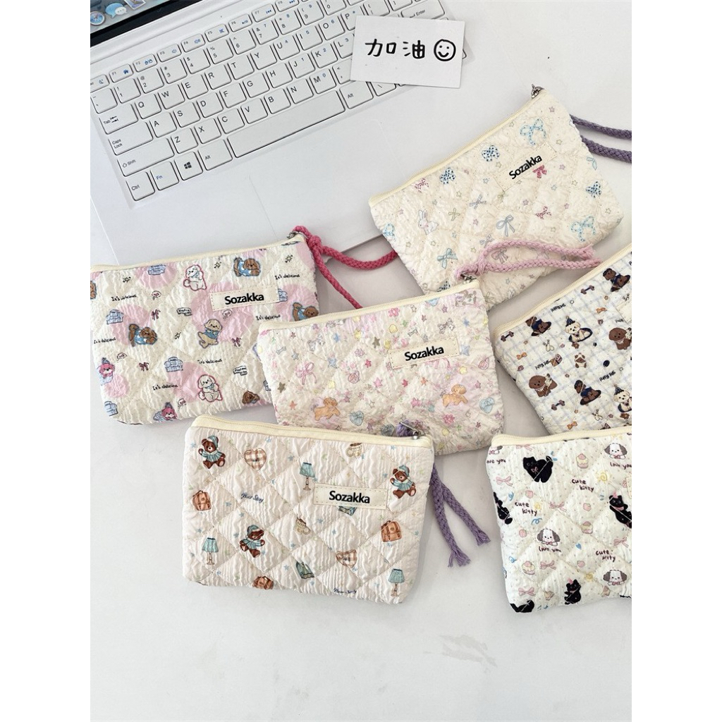 Túi Ví Pouch Mini Đựng Mỹ Phẩm Đồ Vật Dụng Linh Tinh Mini Pouch Vải Phao Dễ Thương Nhiều Màu Sắc Quà Tặng