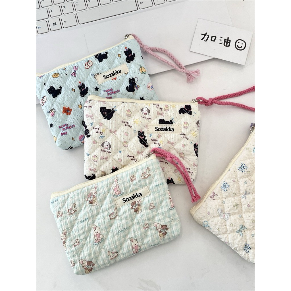 Túi Ví Pouch Mini Đựng Mỹ Phẩm Đồ Vật Dụng Linh Tinh Mini Pouch Vải Phao Dễ Thương Nhiều Màu Sắc Quà Tặng