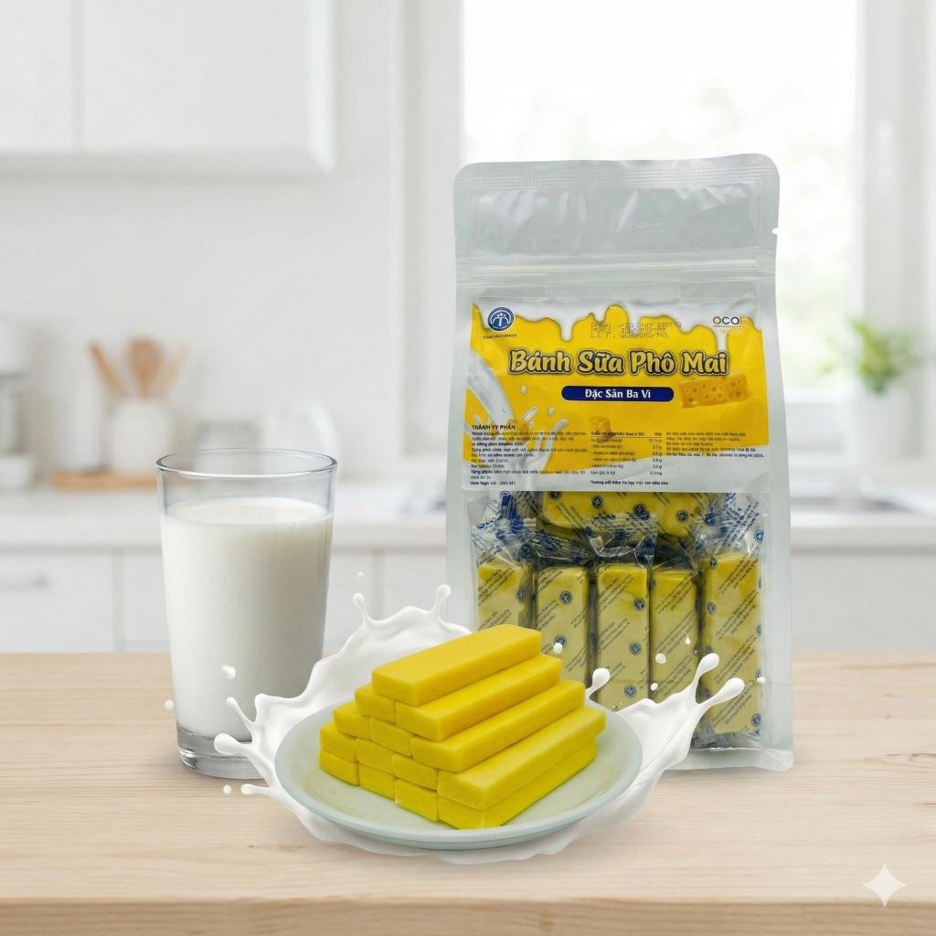 Bánh Sữa Phô Mai Hảo hạng, Đặc sản Ba Vì, Sữa Ba Vì Nam Oanh. 1kg 72 thanh/ 500g 36 thanh