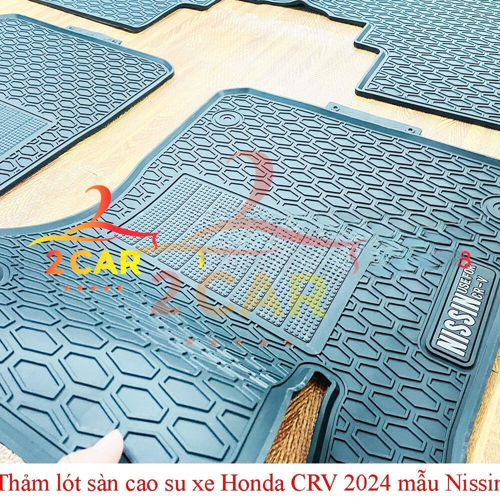Lót Sàn Cao Su Xe Honda CRV 2024-2025 -Mẫu Sàn Cao Su Đúc Ko Mùi Dễ Vệ Sinh Vừa In Theo Xe