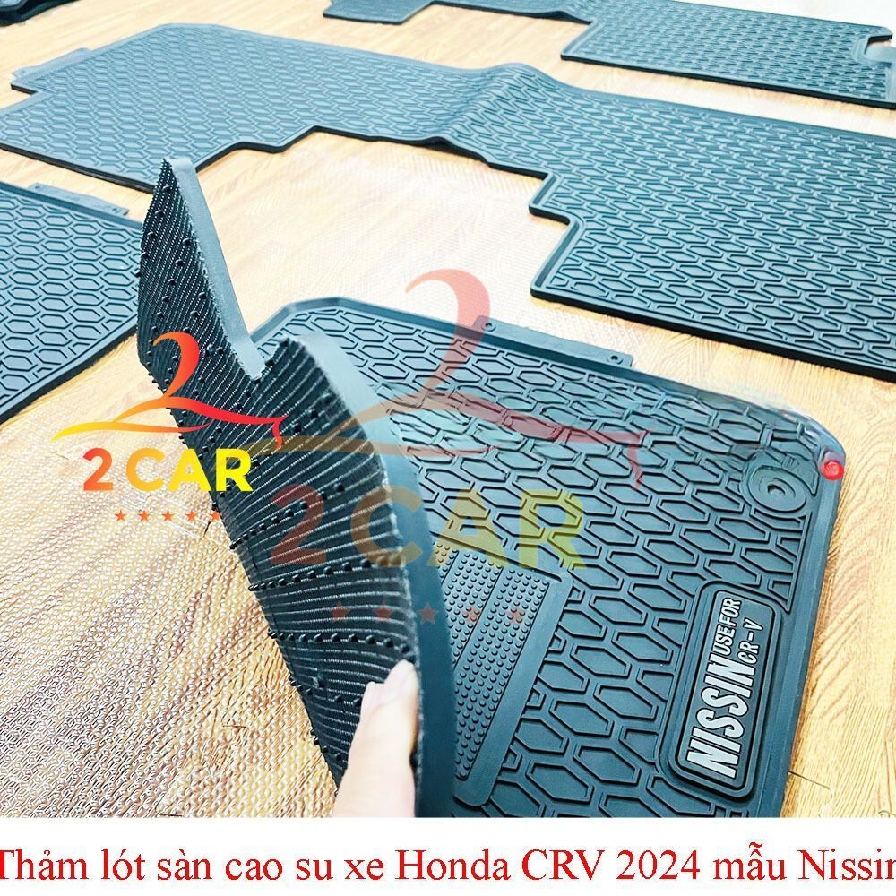 Lót Sàn Cao Su Xe Honda CRV 2024-2025 -Mẫu Sàn Cao Su Đúc Ko Mùi Dễ Vệ Sinh Vừa In Theo Xe
