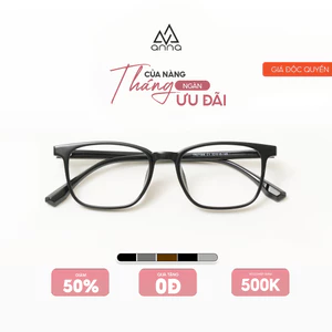 Gọng kính cận thời trang ANNA dáng vuông mắt nhỏ thời trang cá tính chất liệu nhựa dẻo OL 27088