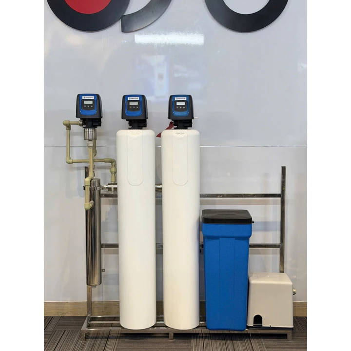 Hệ Thống Lọc Tổng Đầu Nguồn Pentair USA - Bộ 2 Cột Làm Mềm Nước Kèm Màng UF Inox, Van Tự Động