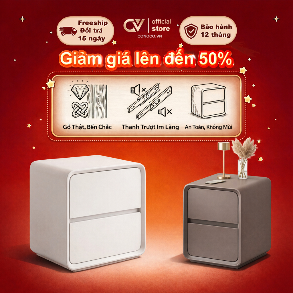 CONOCO Tủ đầu giường mini bọc da hiện đại kệ đầu giường gỗ thông siêu hẹp cao cấp chống nước