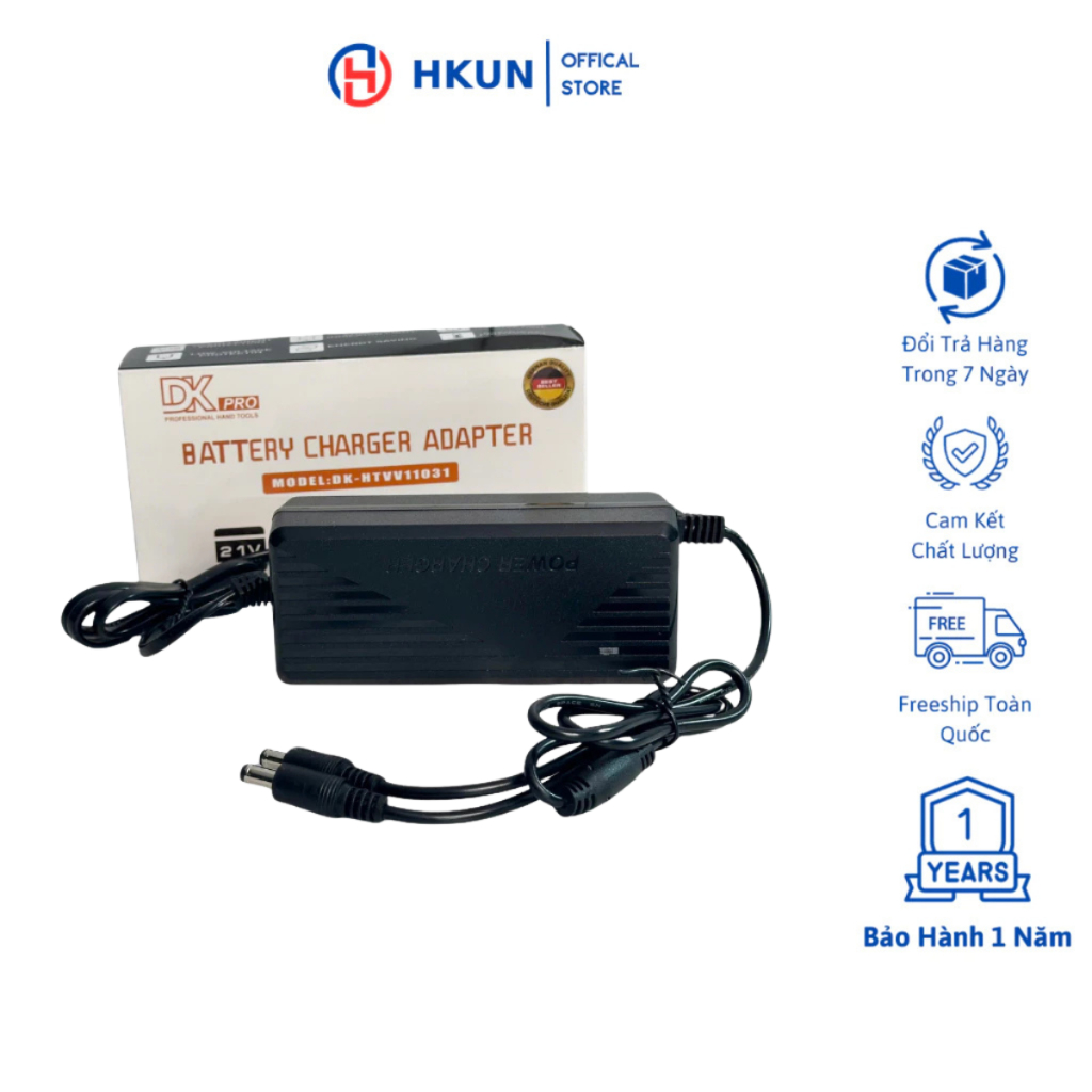 Sạc Nhanh Adapter 3A DKPro - Sạc 2 Pin Cùng Lúc Cho Pin Máy Khoan, Máy Bulong, Mạch Có Quạt Tản Nhiệt
