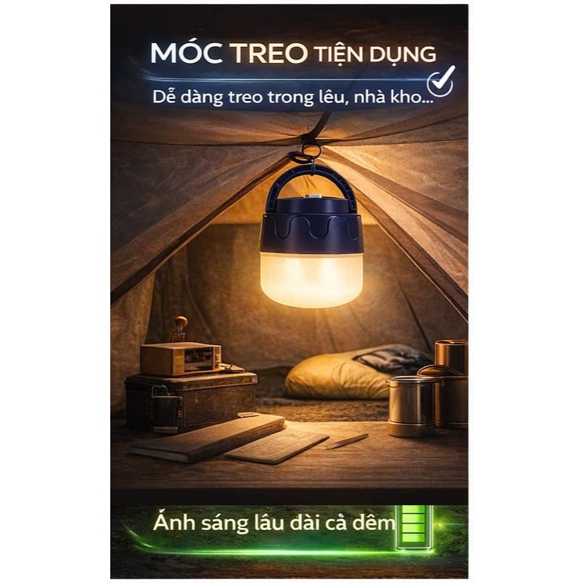 Đèn Tích Điện Anhlinh Tích Điện Siêu Sáng Pin Trâu Kháng Nước Tặng Cáp Sạc