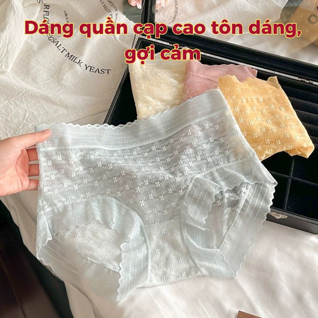 Quần lót nữ ren lưới hoa nhí mềm mại mỏng nhẹ cạp vừa tôn dáng đáy lót lưới thoáng khí LANIXA L5505