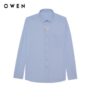 Owen - Áo sơ mi dài tay Regular Fit AR256044DT màu Xanh nhạt chất liệu Knit