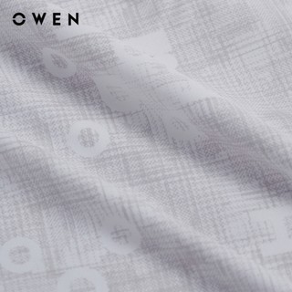Owen - Áo sơ mi ngắn tay Body Fit AB255063NT màu Be chất liệu Modal Lenzing