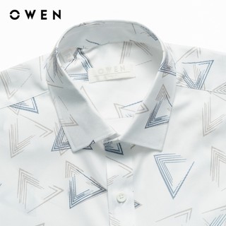 Owen - Áo sơ mi ngắn tay Body Fit AB255042NT màu Trắng chất liệu Nano