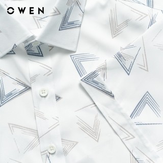 Owen - Áo sơ mi ngắn tay Body Fit AB255042NT màu Trắng chất liệu Nano