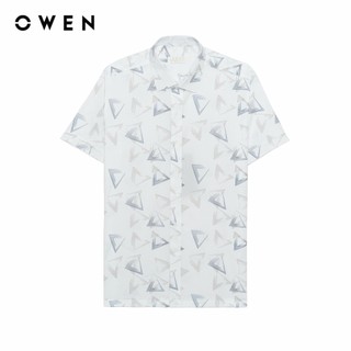 Owen - Áo sơ mi ngắn tay Body Fit AB255042NT màu Trắng chất liệu Nano