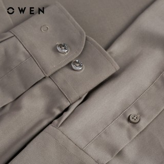 Owen - Áo sơ mi dài tay Slim Fit AS255059D màu Nâu chất liệu Modal Lenzing