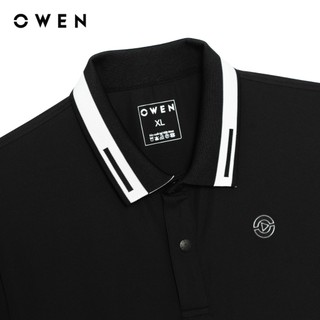Owen - Áo polo Body Fit APV257011 màu Đen chất liệu Poly Spandex