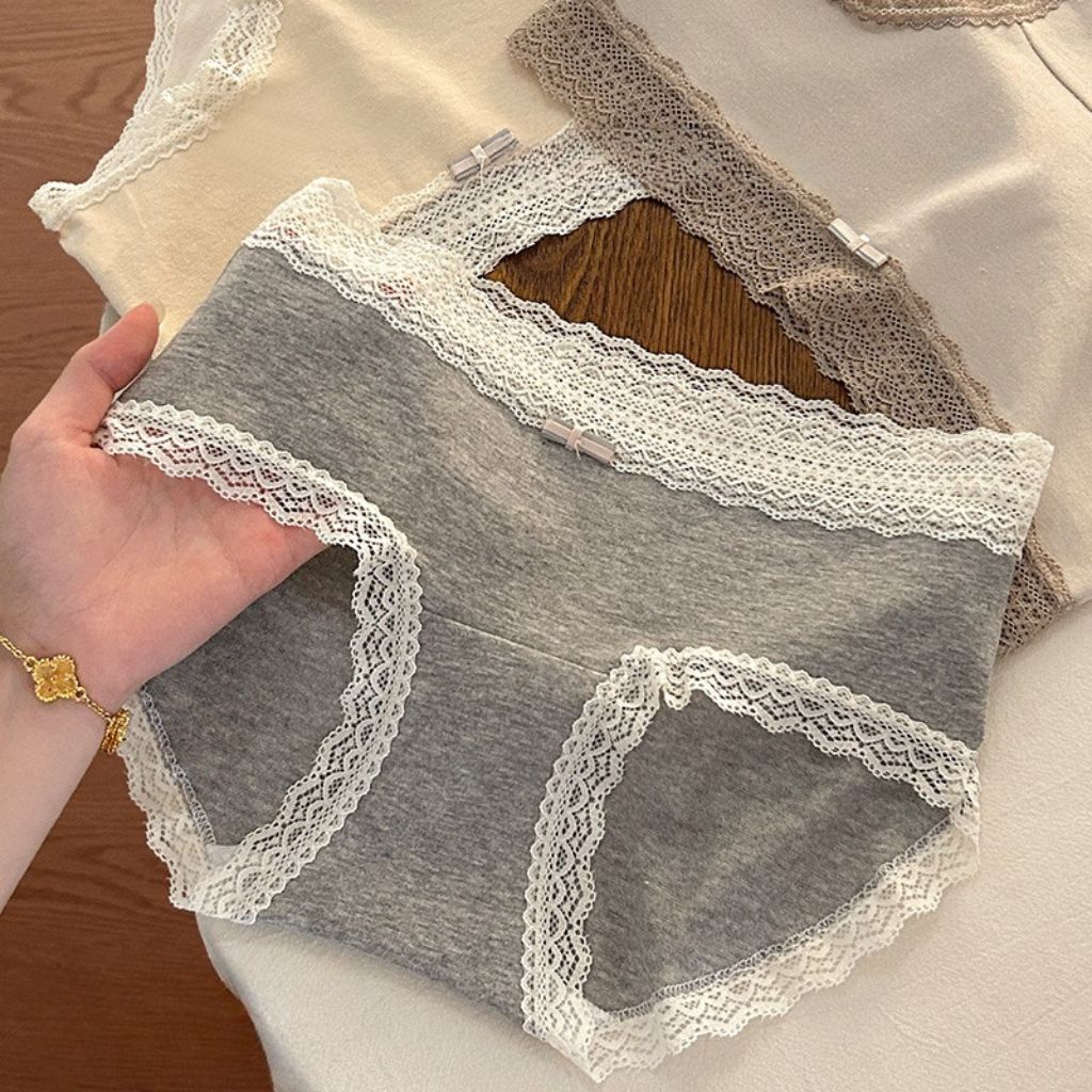 Quần lót nữ cotton thoáng khí thấm hút toort viền ren sang trọng đáy lót 2 lớp kháng khuẩn L5509