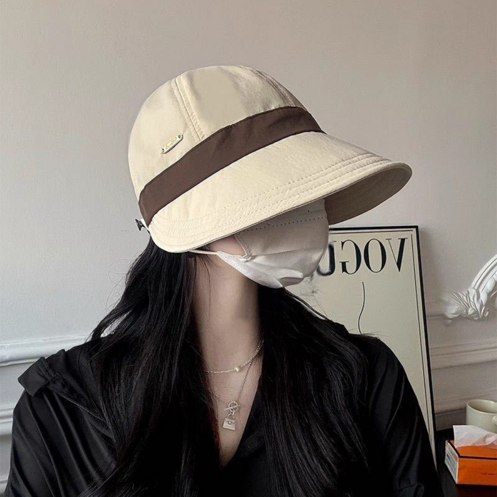 Mũ Chống Nắng Nữ Cao Cấp Mũ Bucket Vành Rộng Chống Tia UV, Có Nút Cài Khẩu Trang