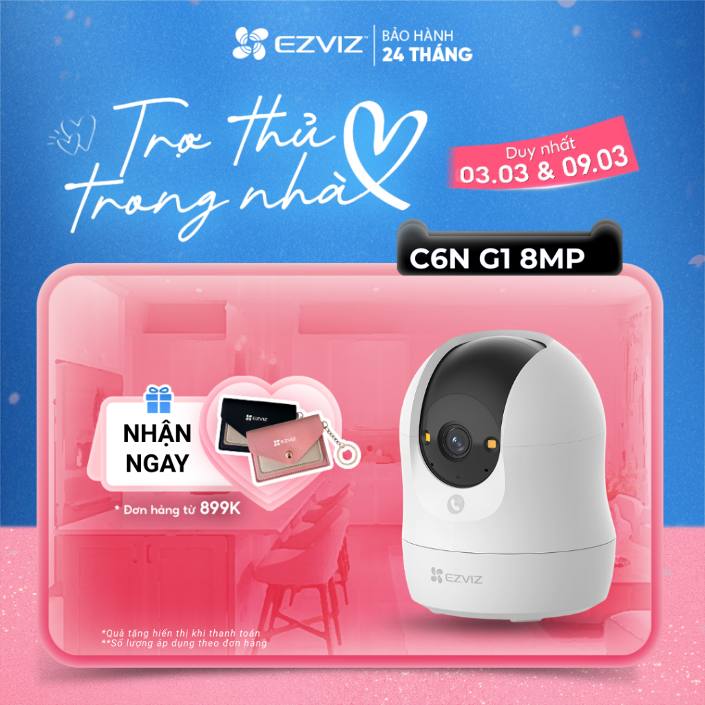 Camera EZVIZ C6N G1 8MP - Góc siêu rộng, Nhận Diện Người và Thú Cưng, True WDR Giảm Chói Sáng, Chạm Gọi Nhanh