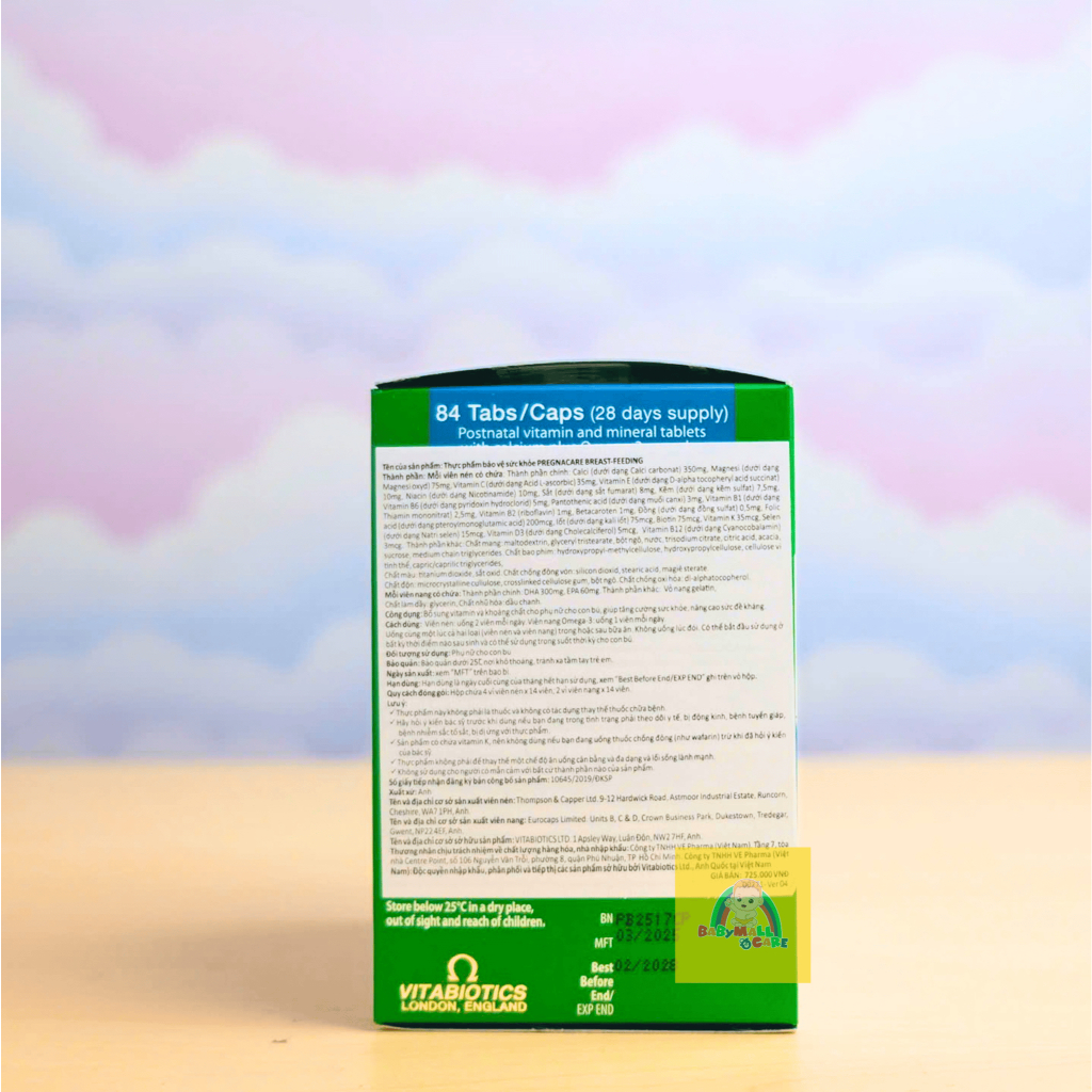 Viên Uống Pregnacare Breast-Feeding Bổ Sung Vitamin Khoáng Chất Cho Mẹ Hộp 84 Viên | Babymall & Care