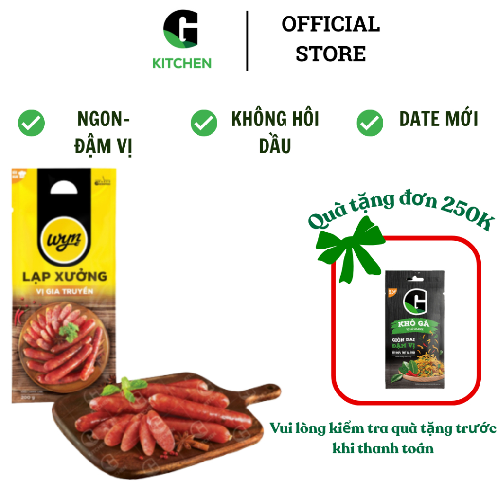 Lạp xưởng vị gia truyền Wyn G Kitchen 500g và 200g [Giao toàn quốc]