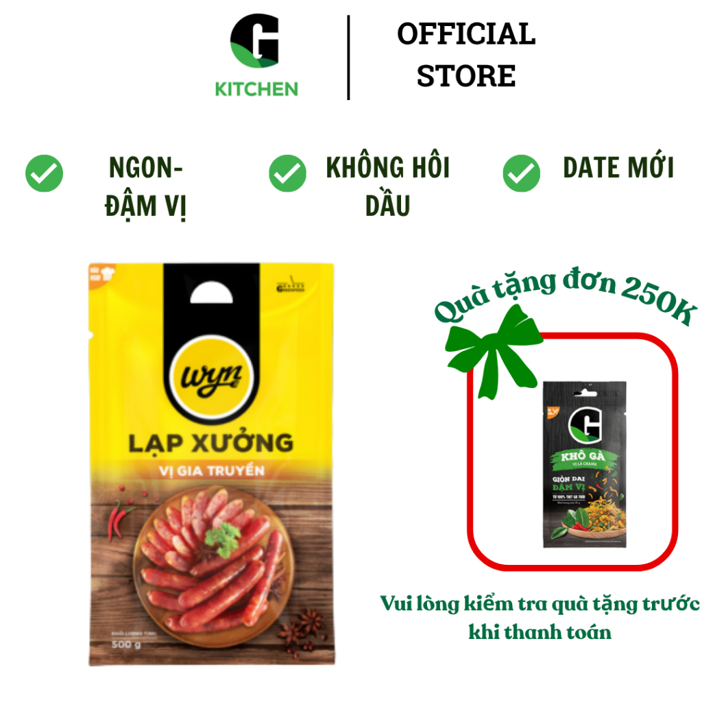 Lạp xưởng vị gia truyền Wyn G Kitchen 500g và 200g [Giao toàn quốc]